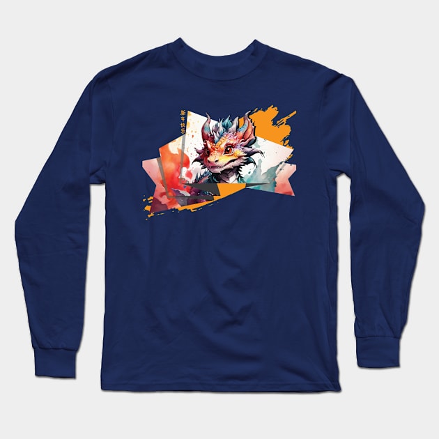 Reflection of a Dragon Long Sleeve T-Shirt by Hansomu-kun